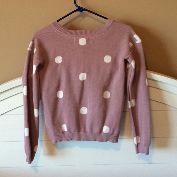 Pink Poka Dot Crop Sweater - Picture 3 of 4